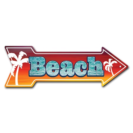 Signmission Beach 3 Arrow Sign Funny Home Decor 36in Wide P-ARROW12-999950